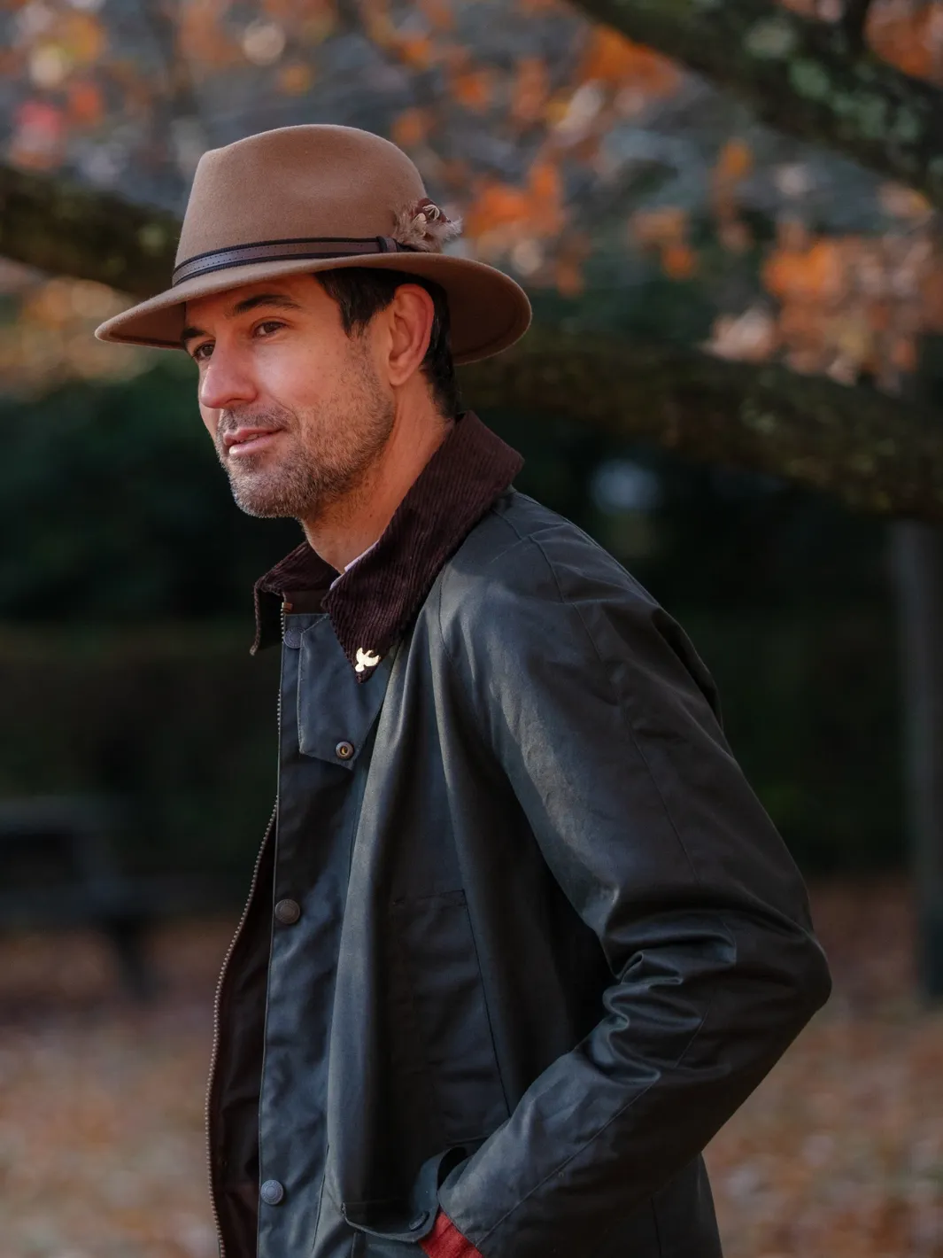 John Partridge Landowner Wax Walking Jacket voksjakke Sage Green