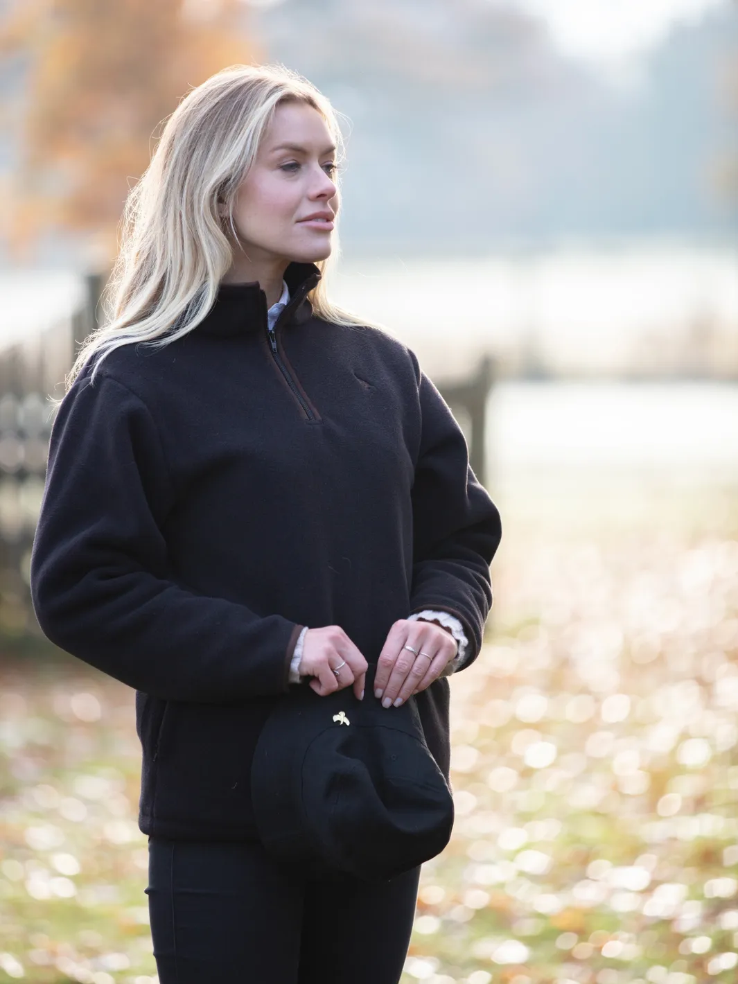 John Partridge Unisex Fleece Pullover fleecegenser Black quarter zip