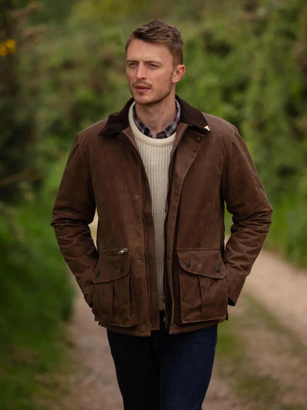 John Partridge Hinterland Jacket jakke tan vokset bomull