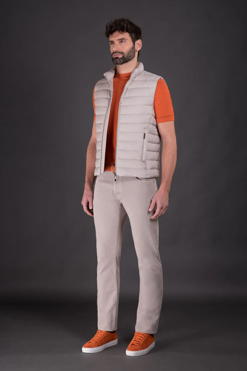 Moorer CALAF-S3 dunvest chambray med dunfyll