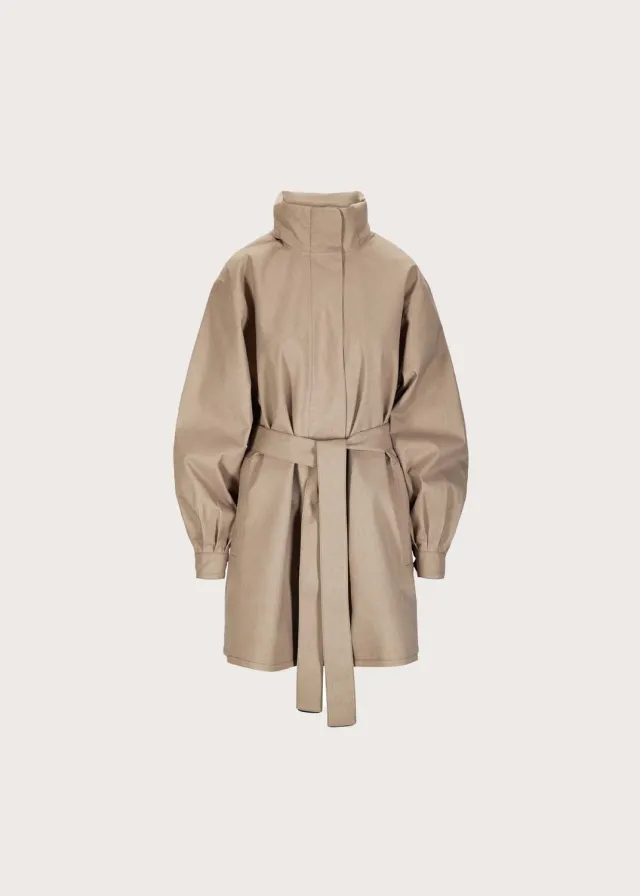Brgn Rossby Coat regnkåpe taupe med belte