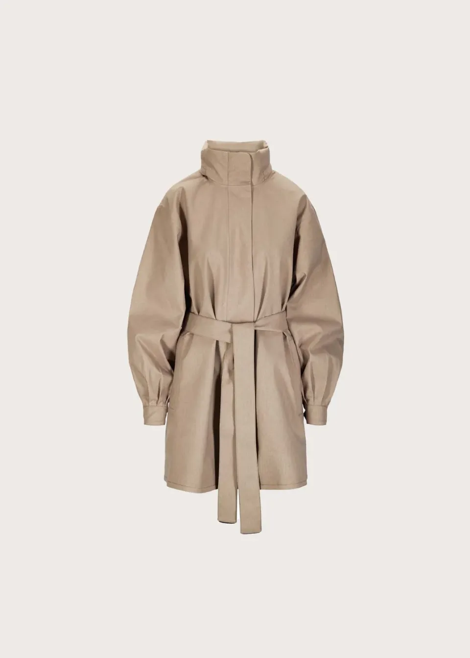 Brgn Rossby Coat regnkåpe taupe med belte