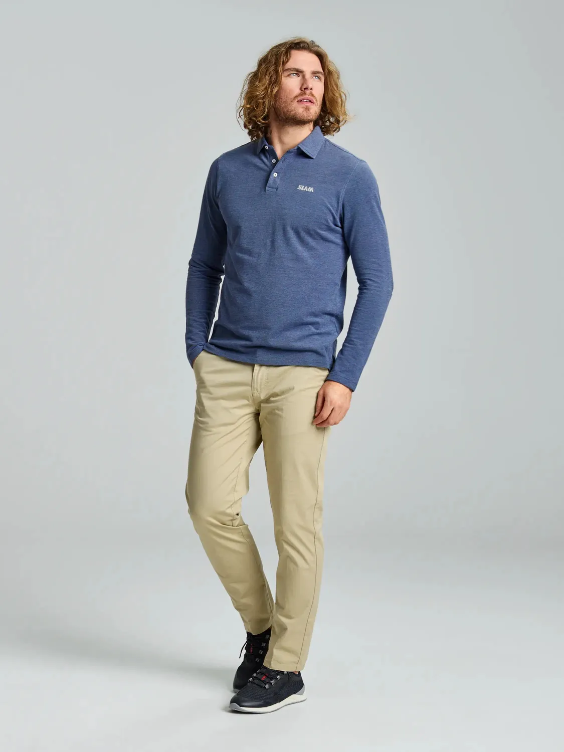 Slam Deck Light Chino bukse herre mørk marineblå stretch