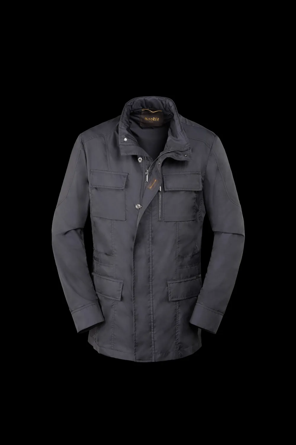 Moorer Manolo-KM fieldjakke Blu gabardin taffeta vannavvisende