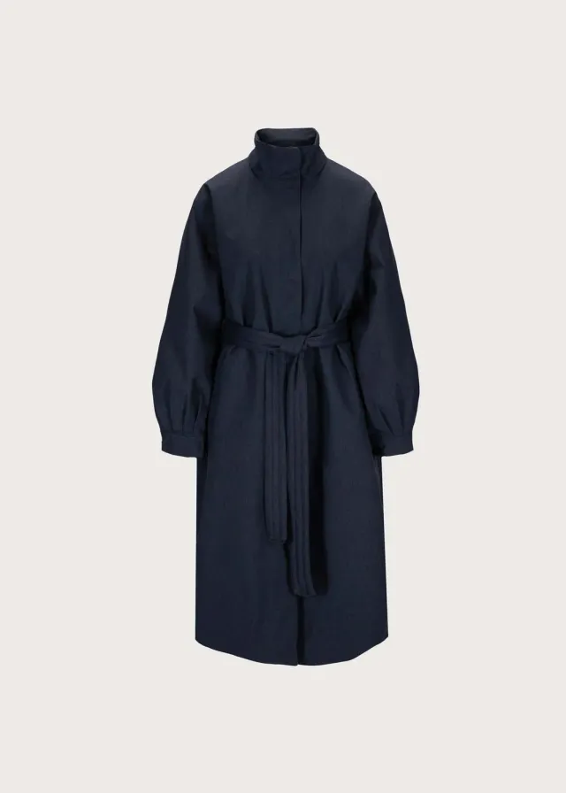 Brgn Rossby Maxi Coat kåpe mørk marine fôret