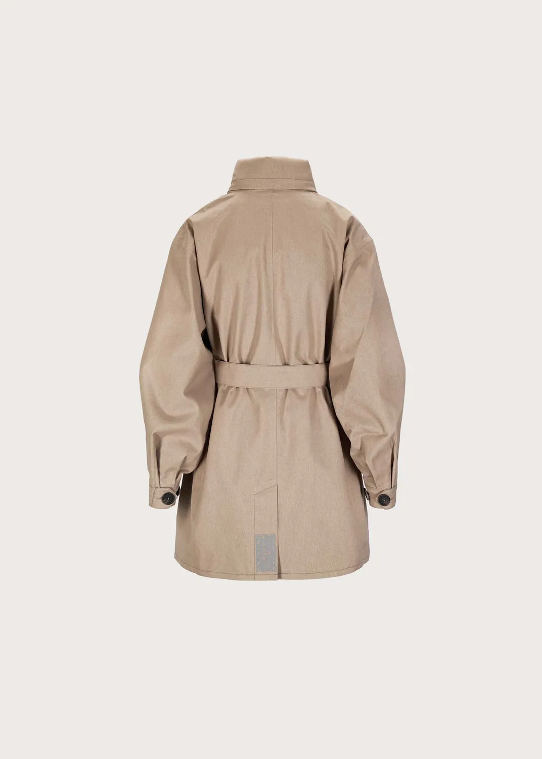Brgn Rossby Coat regnkåpe taupe med belte