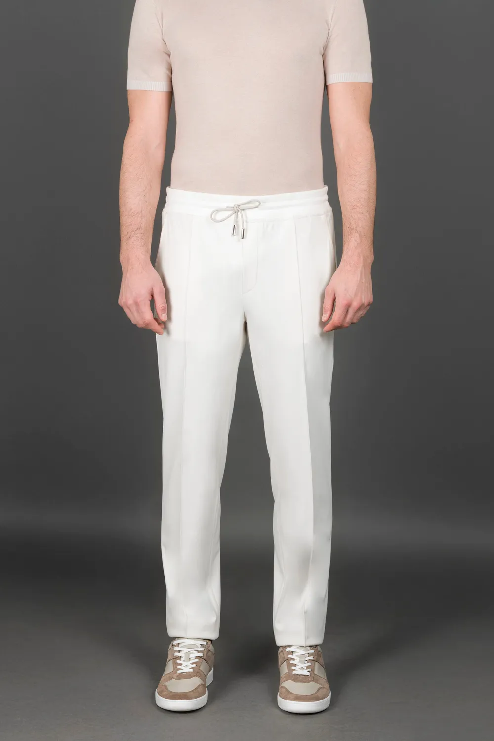 Moorer MATTHEW-J bukse, Navy, stretch i myk interlock