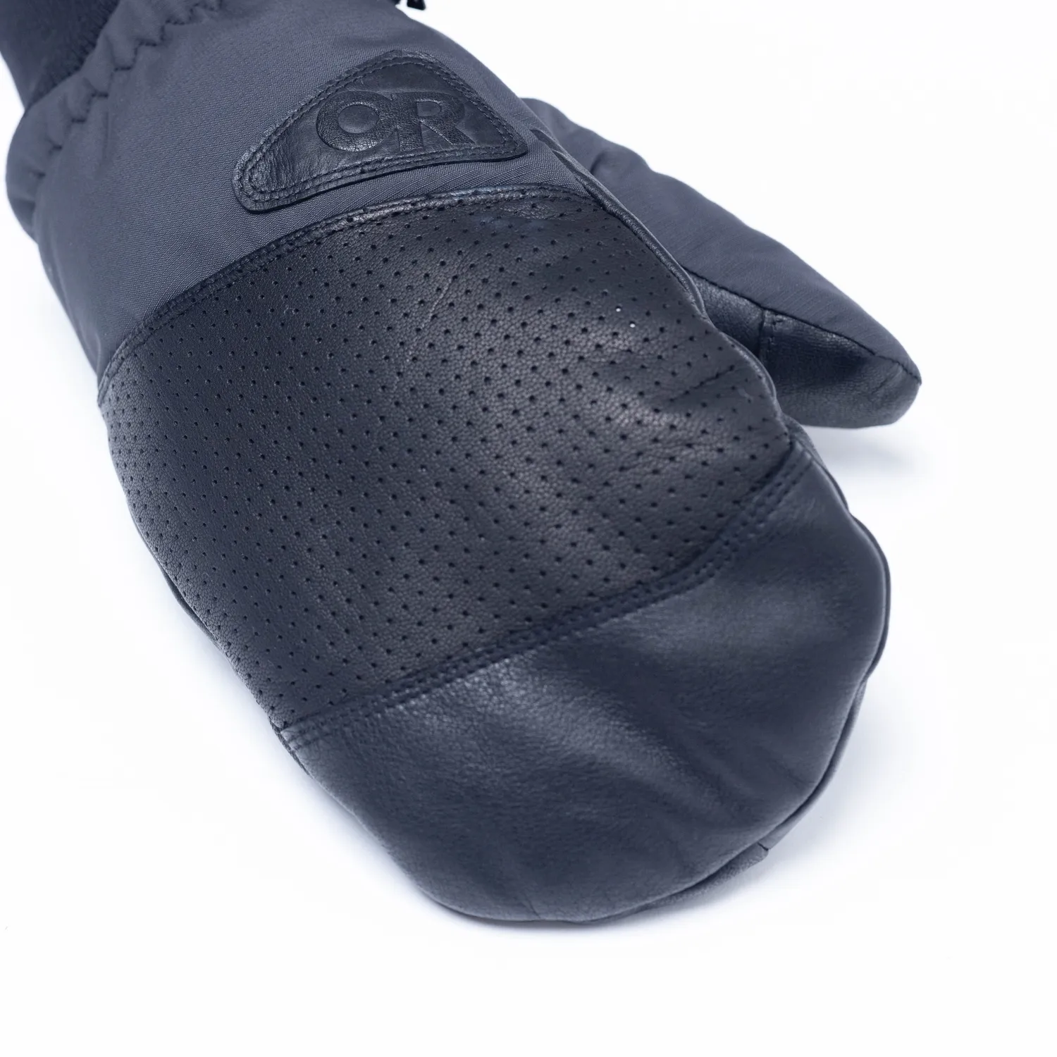 Outdoor Research Snowcrew Leather Mitt skivotter Dark Natural/Black skinn