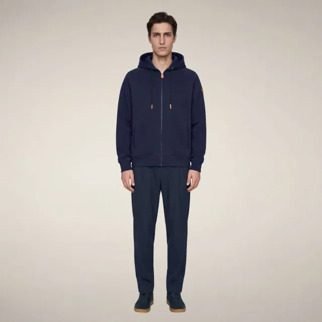 Save The Duck Syd hettegenser unisex marineblå lett varme