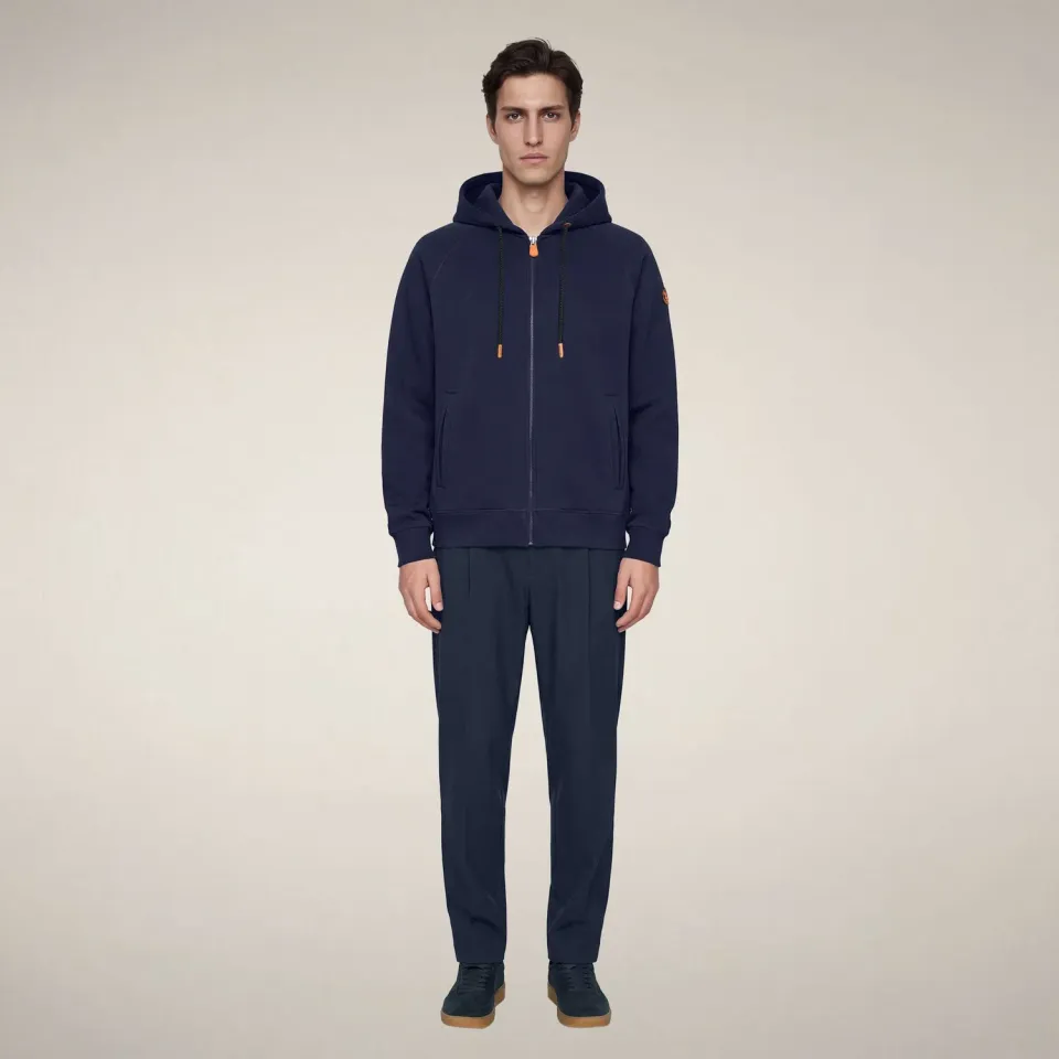 Save The Duck Syd hettegenser unisex marineblå lett varme