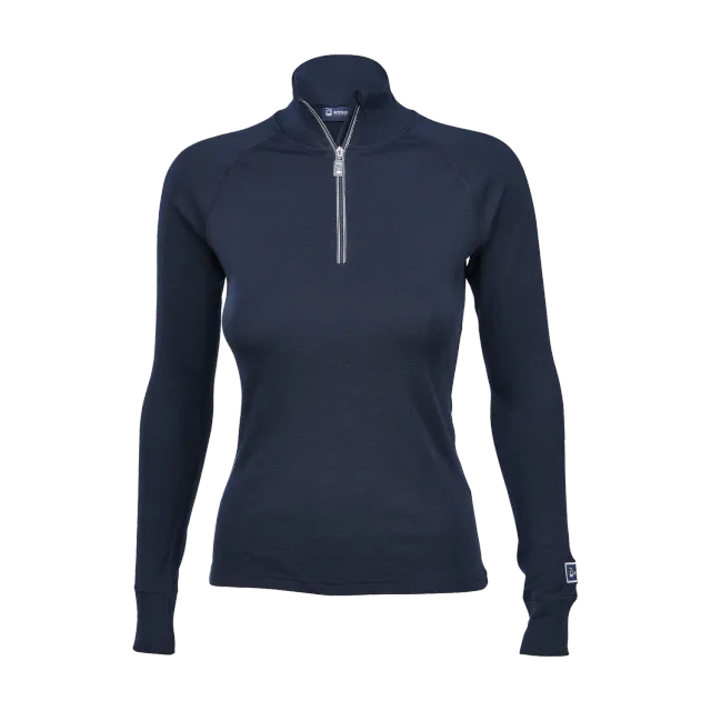 House of Hygge Hyggewool Women's Hyggewool 240 Zip Neck ulltrøye Navy 240 g