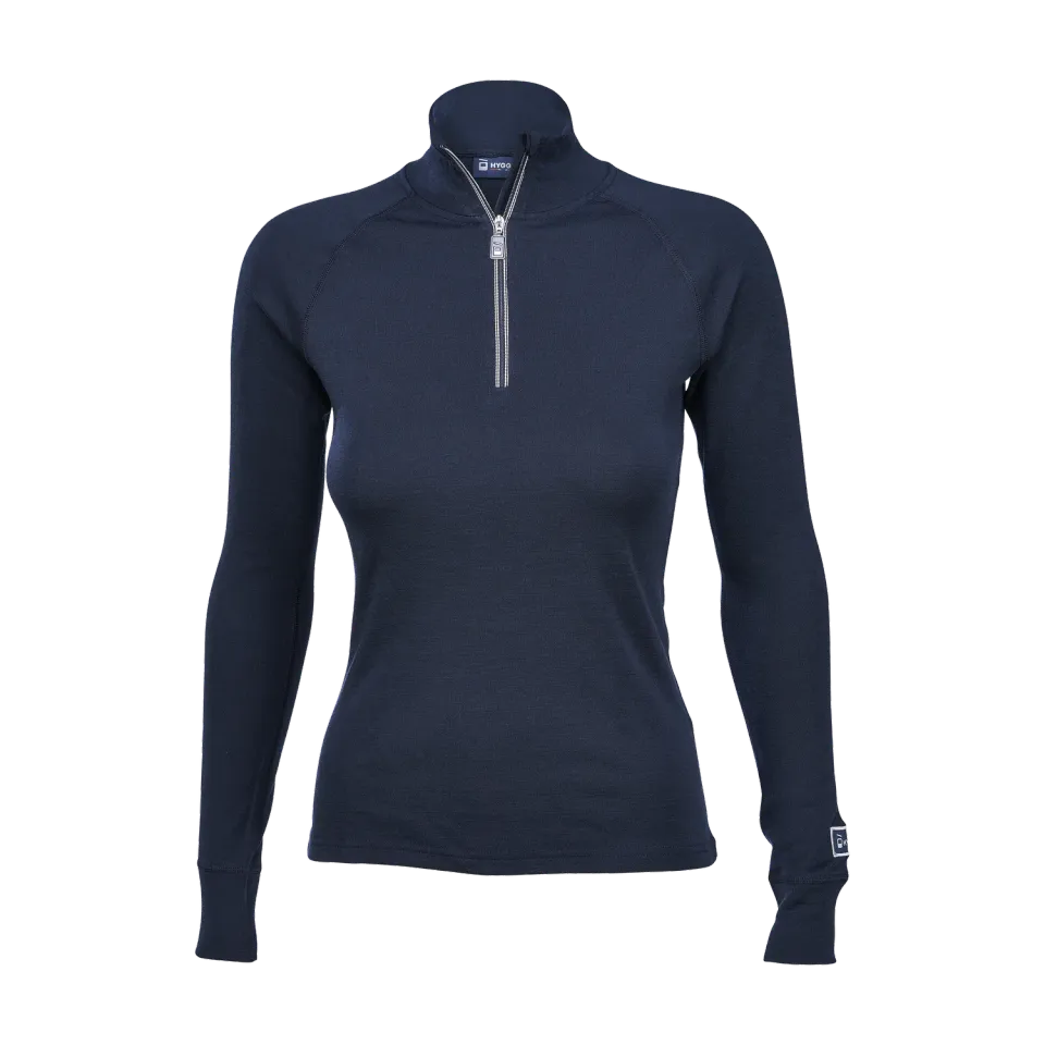 House of Hygge Hyggewool Women's Hyggewool 240 Zip Neck ulltrøye Navy 240 g