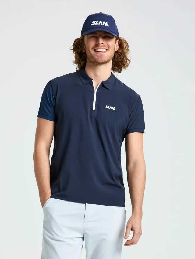 Slam One Design OD Tech Polo SS poloskjorte Dark Navy UPF 50+
