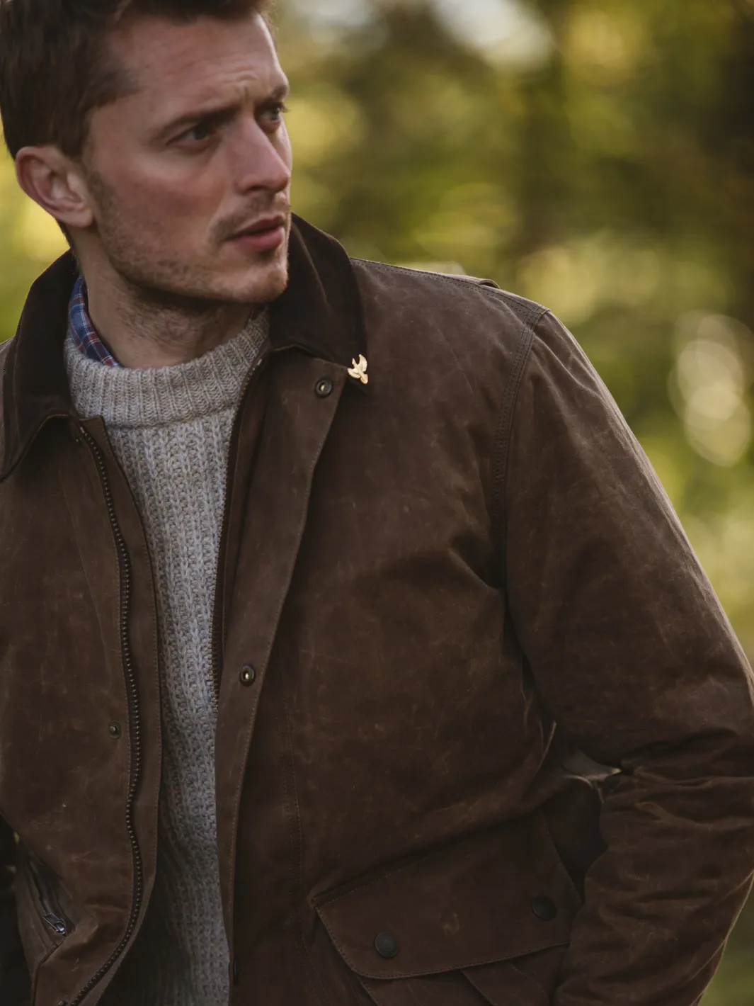 John Partridge Hinterland Jacket jakke tan vokset bomull