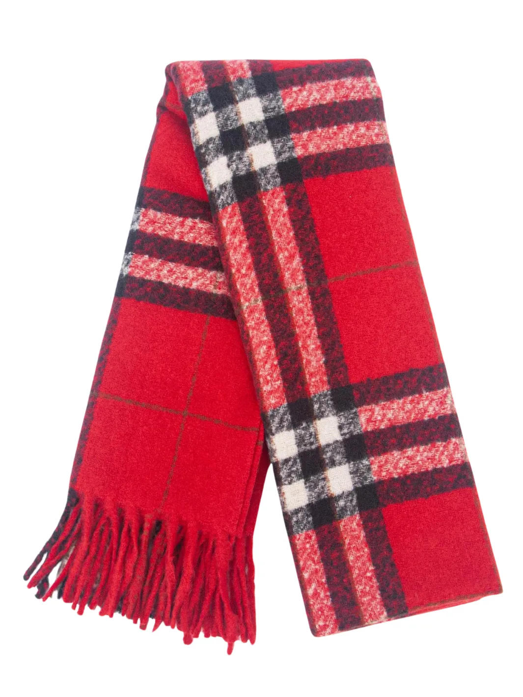 John Partridge Heavyweight Scarf skjerf Red Check én størrelse viskose
