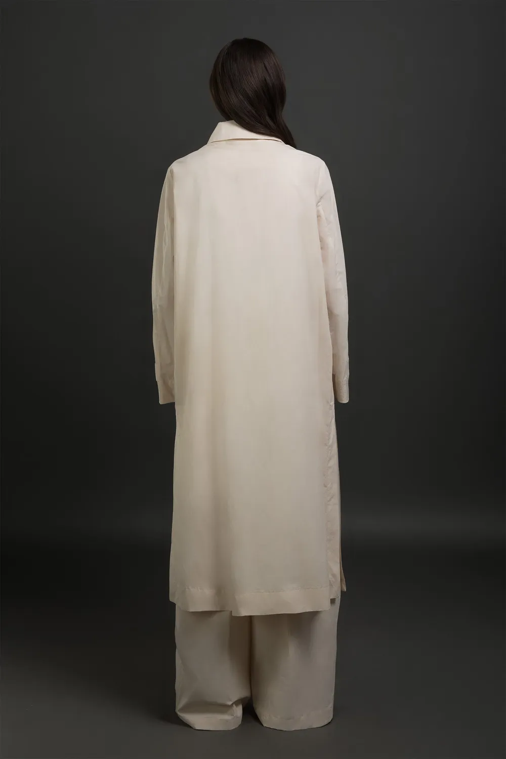 Moorer RIXTA-WFC trenchcoat Ecru – bomull og lin