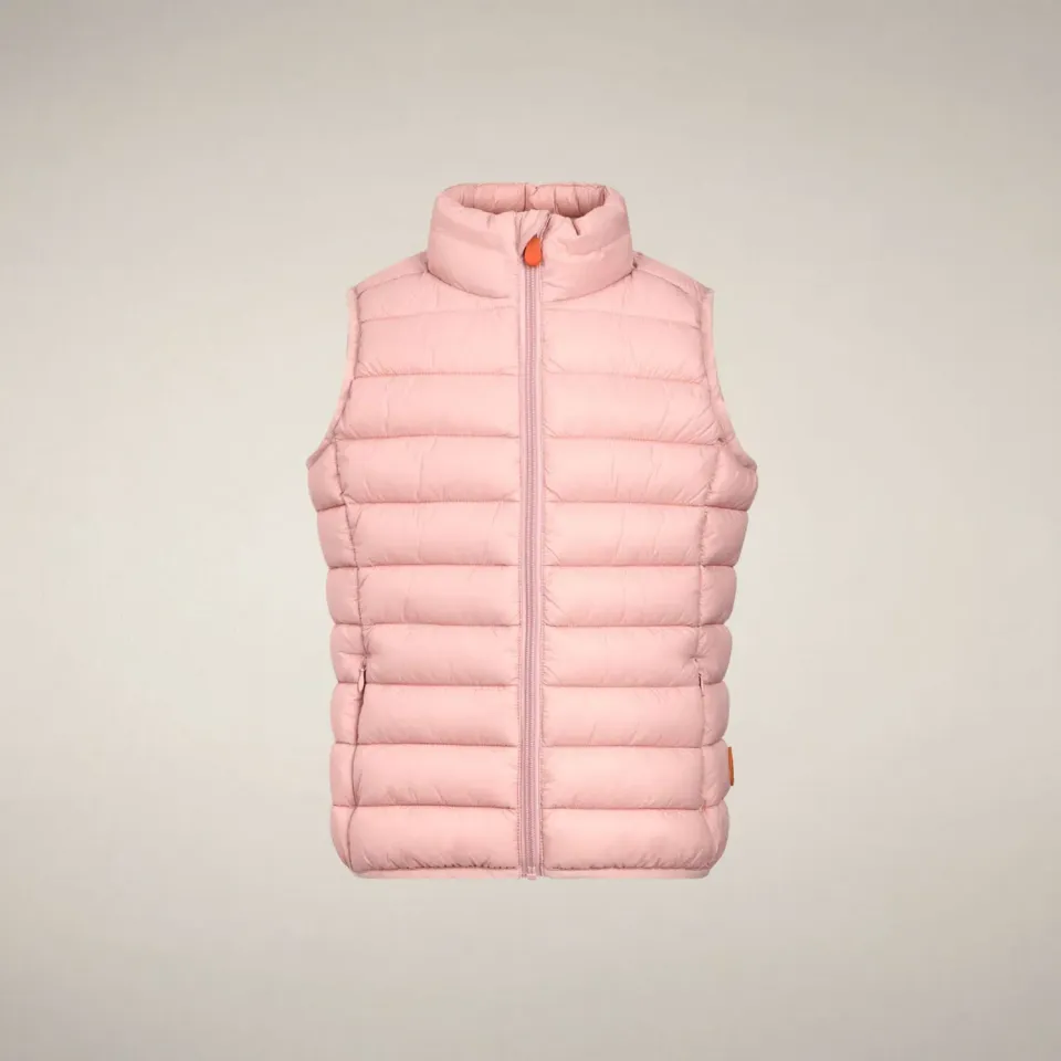 Save The Duck Andy vest barn blush pink dyrefri
