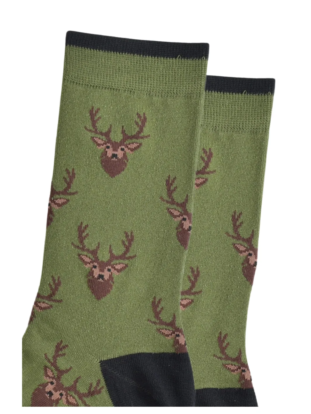 John Partridge Socks Stag sokker grå/grønn bambusblanding én størrelse