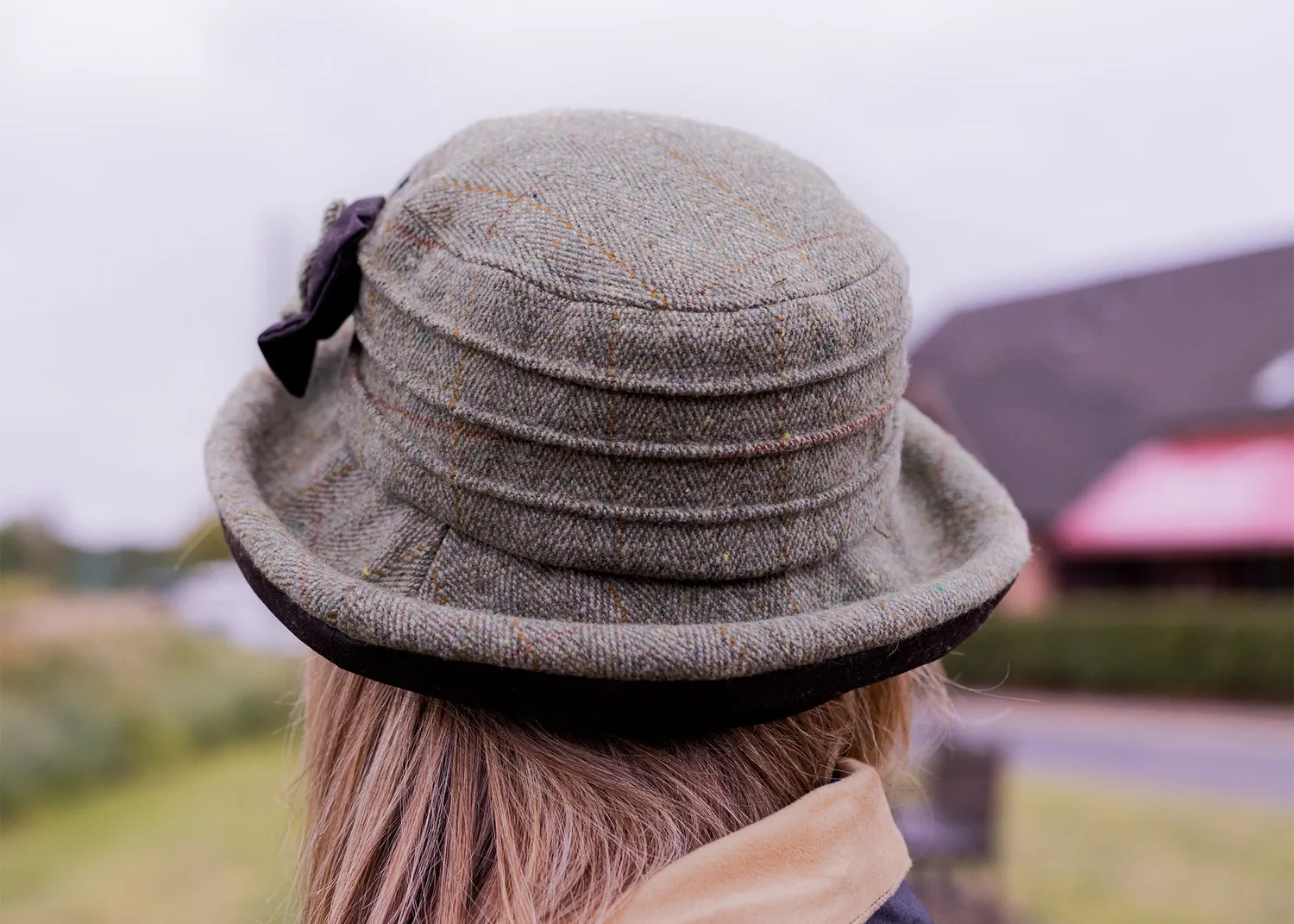 John Partridge Ladies Bow Hat tweedhatt 55 cm grønn