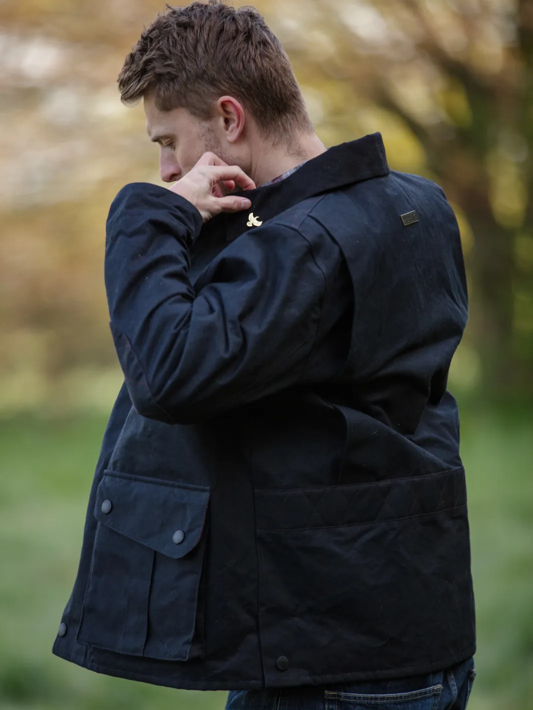 John Partridge Hinterland Hybrid Jacket jakke svart dry wax