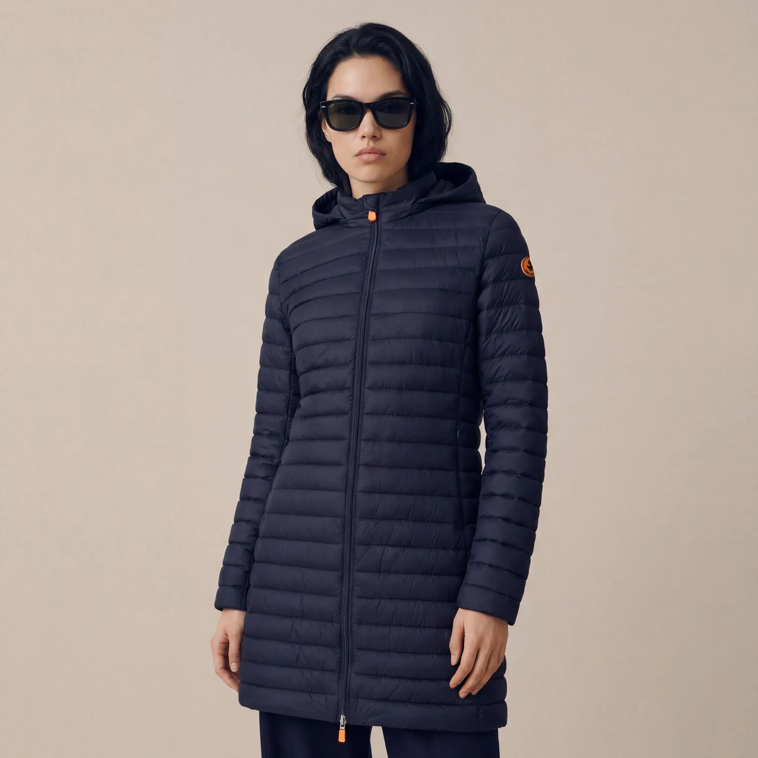 Save The Duck Icons Bryanna kåpe dame Navy Blue slim fit