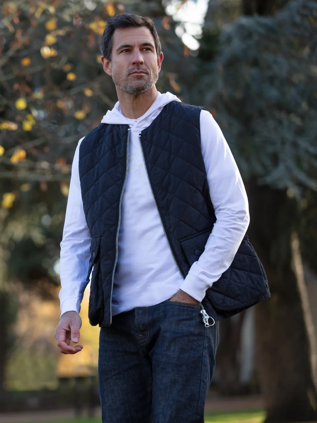John Partridge Padded Vest vest koksgrå M–L vattert nylon