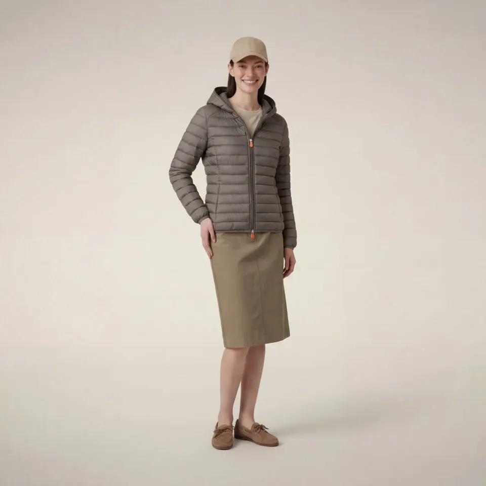 Save The Duck Daisy boblejakke dame Elephant Grey dyrefri