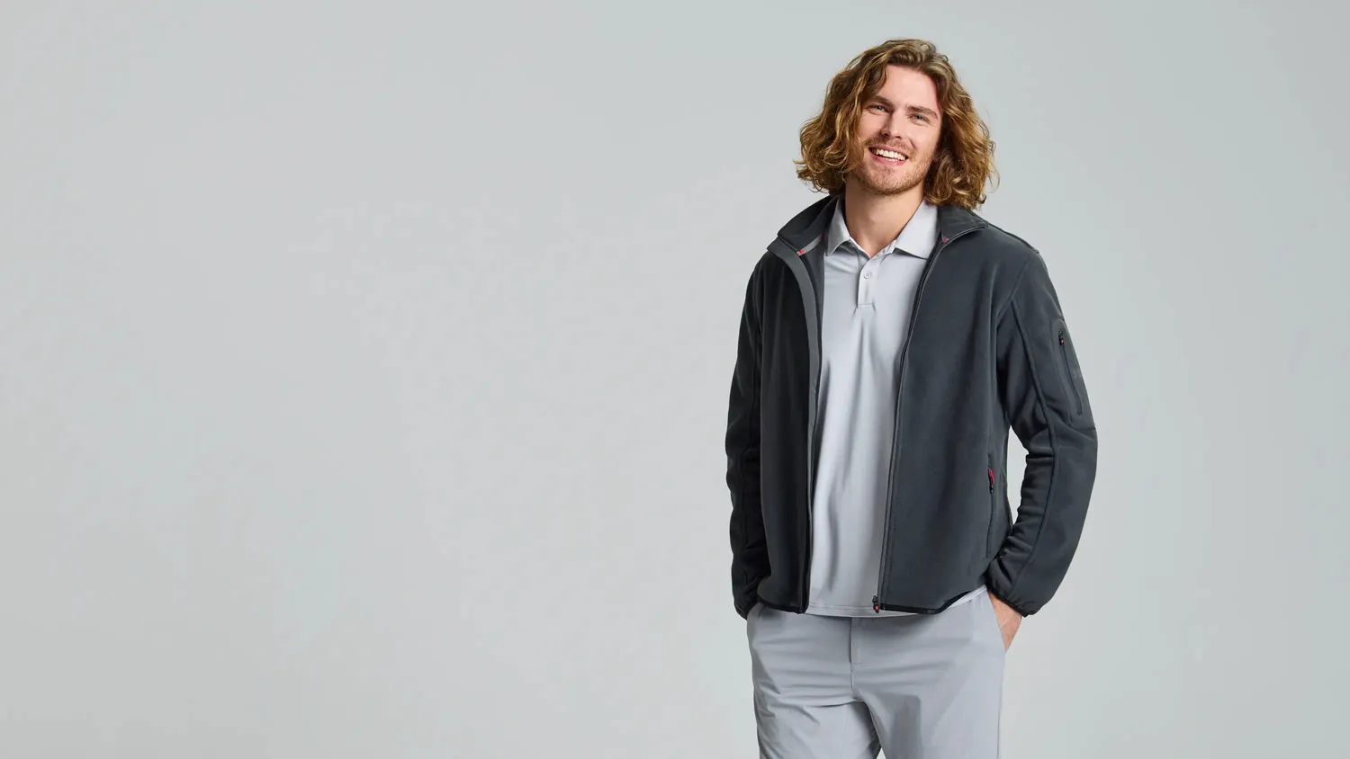 Slam Deck Fleece fleecejakke herre XS–3XL resirkulert