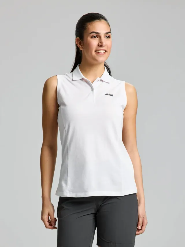 Slam Dock WS Polo SL poloskjorte Bright White ermeløs