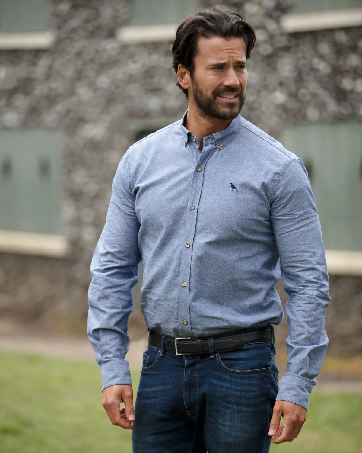 John Partridge Ridware Chambray Shirt skjorte lyseblå bomull