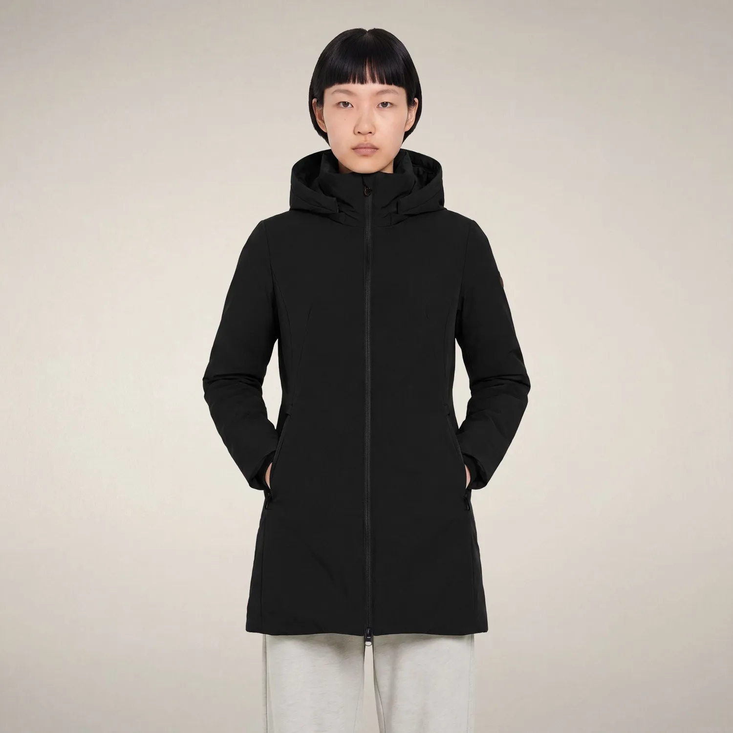 Save The Duck Ashley kåpe dame svart slim fit Plumtech