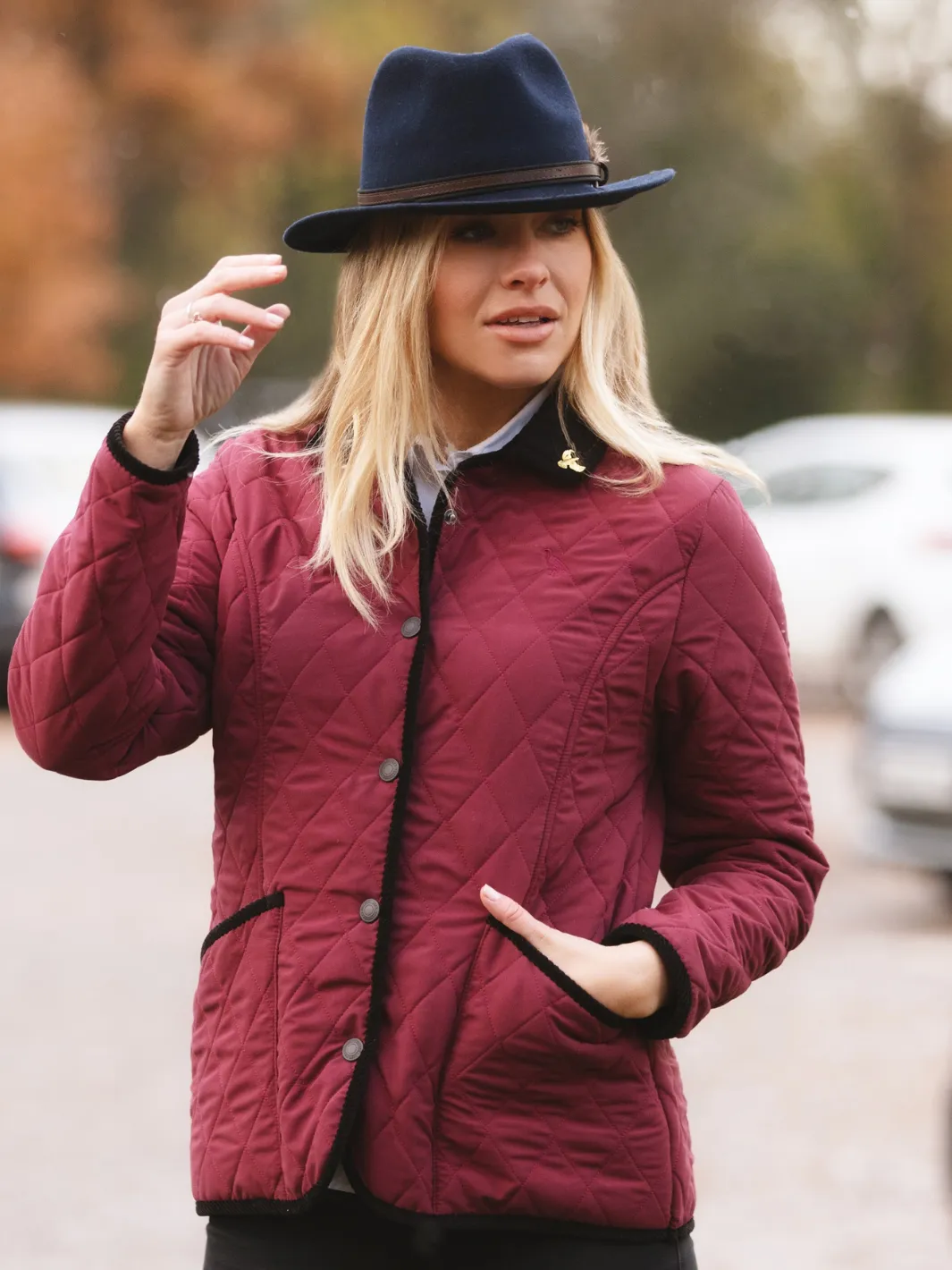 John Partridge Moorland Quilted Fleece Jacket fleecejakke burgunder