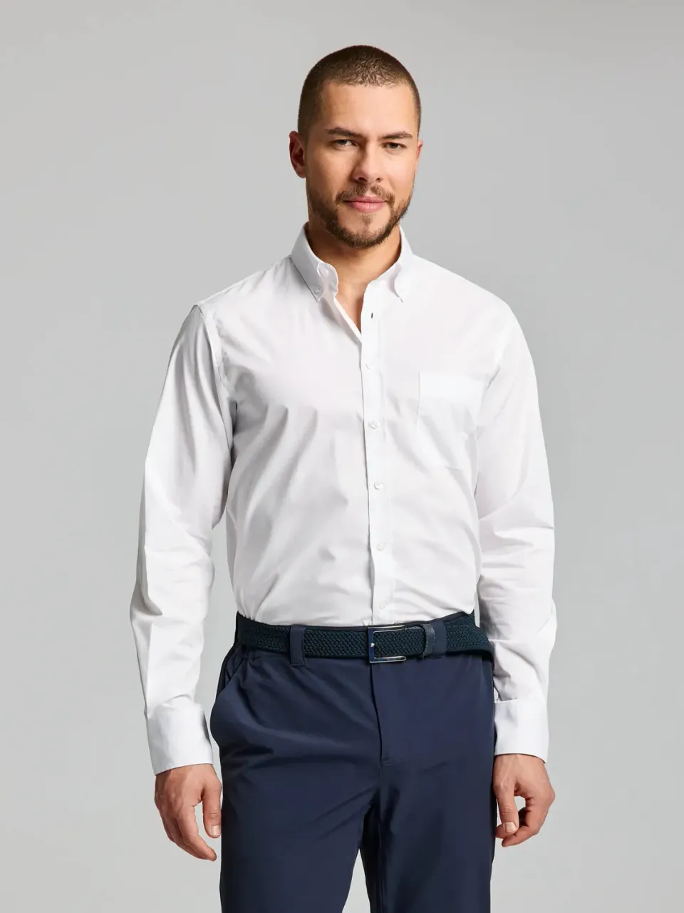 Slam Deck No Iron Shirt skjorte herre hvit strykefri