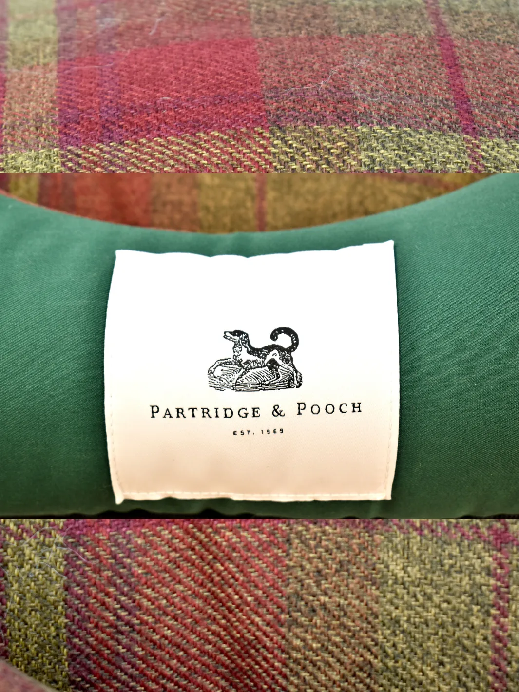 John Partridge Amherst 2 in 1 Dog bed hundeseng XS–M grønn rutet