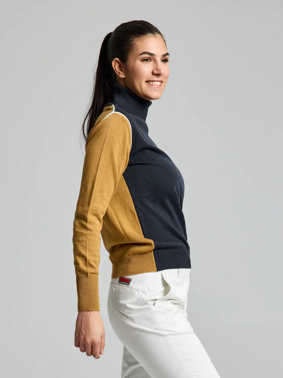 Slam Indra høyhalset genser dame Dark Navy/Gran Canyon