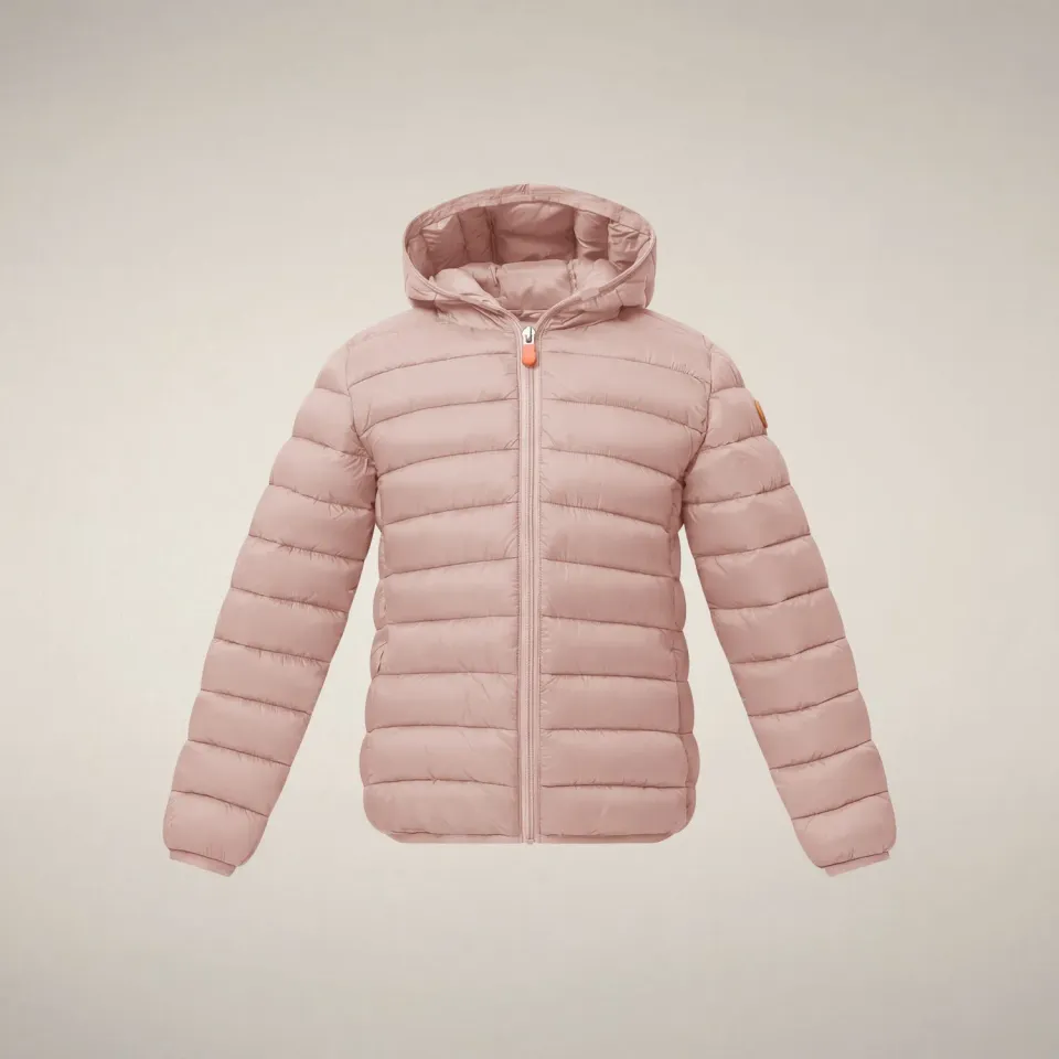 Save The Duck Iris jakke jente Baby Pink dyrefri vattert