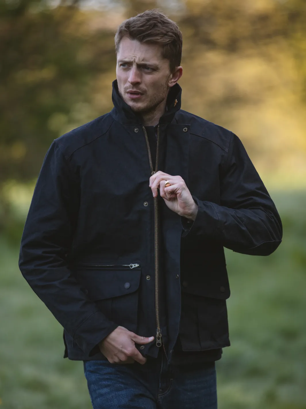 John Partridge Hinterland Hybrid Jacket jakke svart dry wax