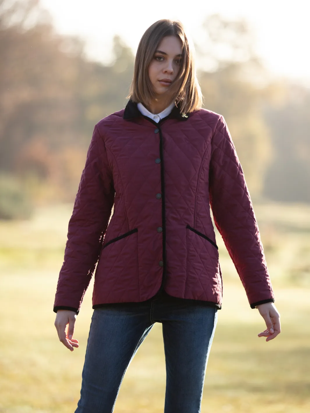 John Partridge Moorland Quilted Fleece Jacket fleecejakke burgunder