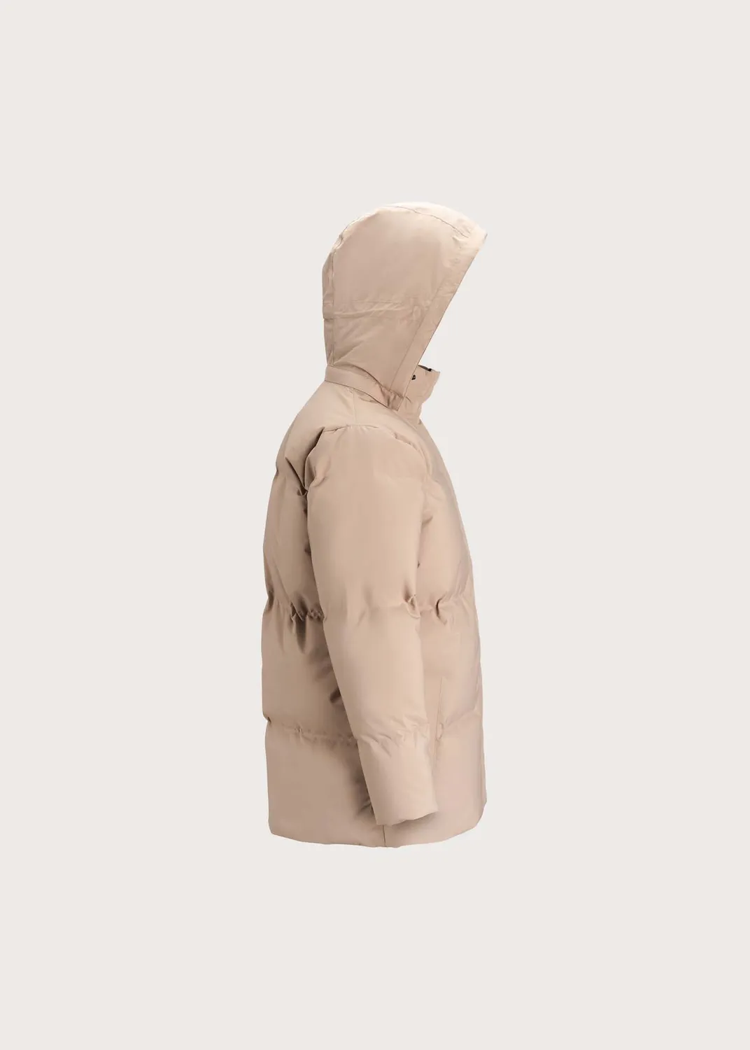 Brgn Nysne Down Puffer dunjakke taupe med avtagbar hette