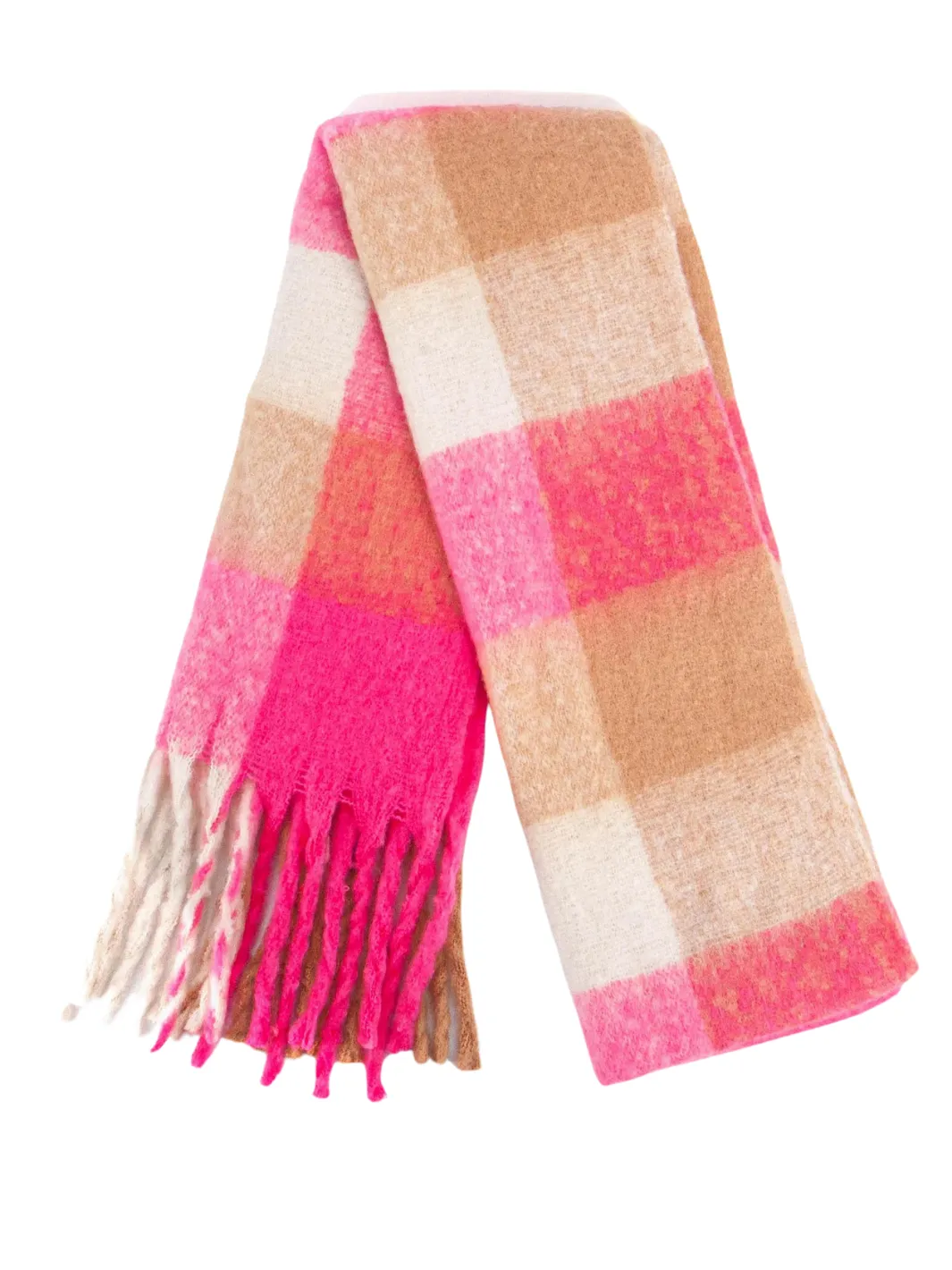 John Partridge Heavyweight Check Print Scarf skjerf Pink