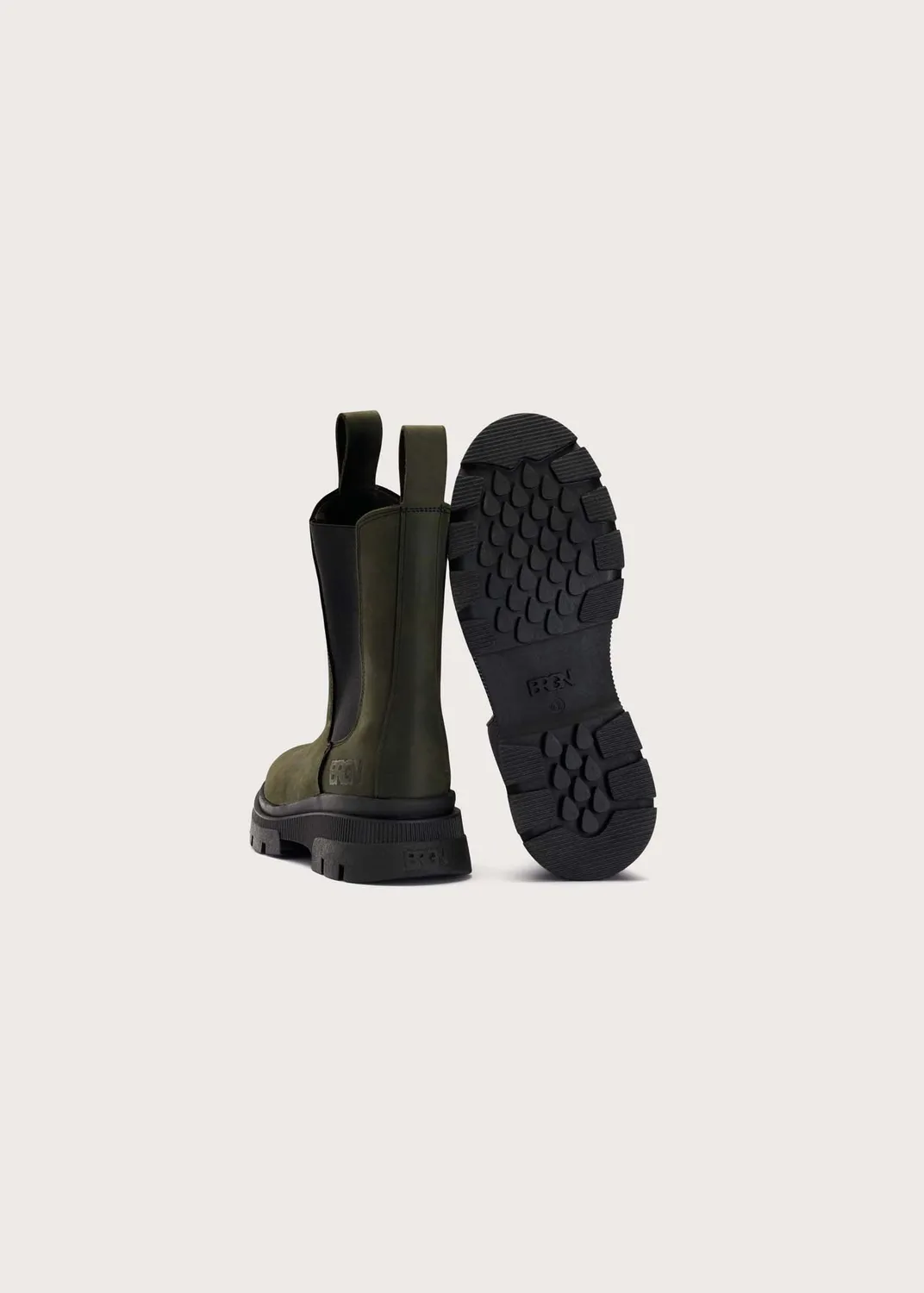 Brgn Chelsea Boot nubuckstøvlett Rosin Dark Green vanntett