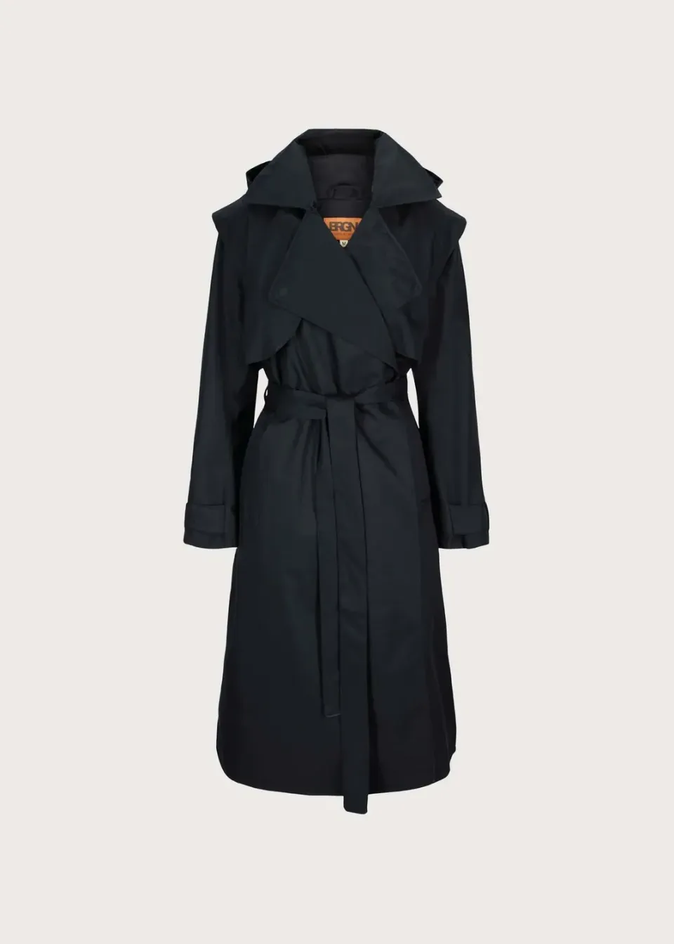 BRGN Regndråpe Trench Coat regnjakke New Black