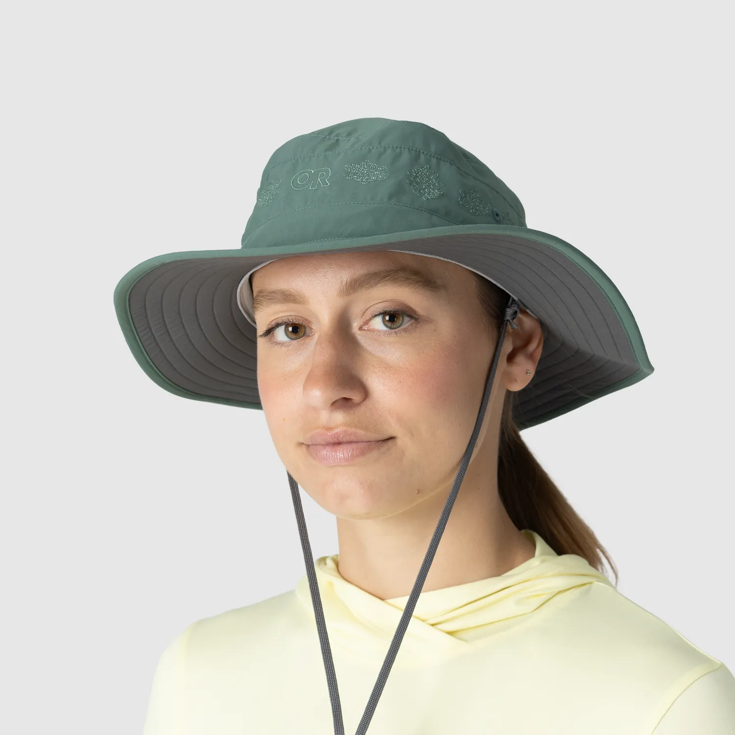Outdoor Research Solar Roller Sun Hat solhatt Malachite-Rice Embroidery S UPF 40+