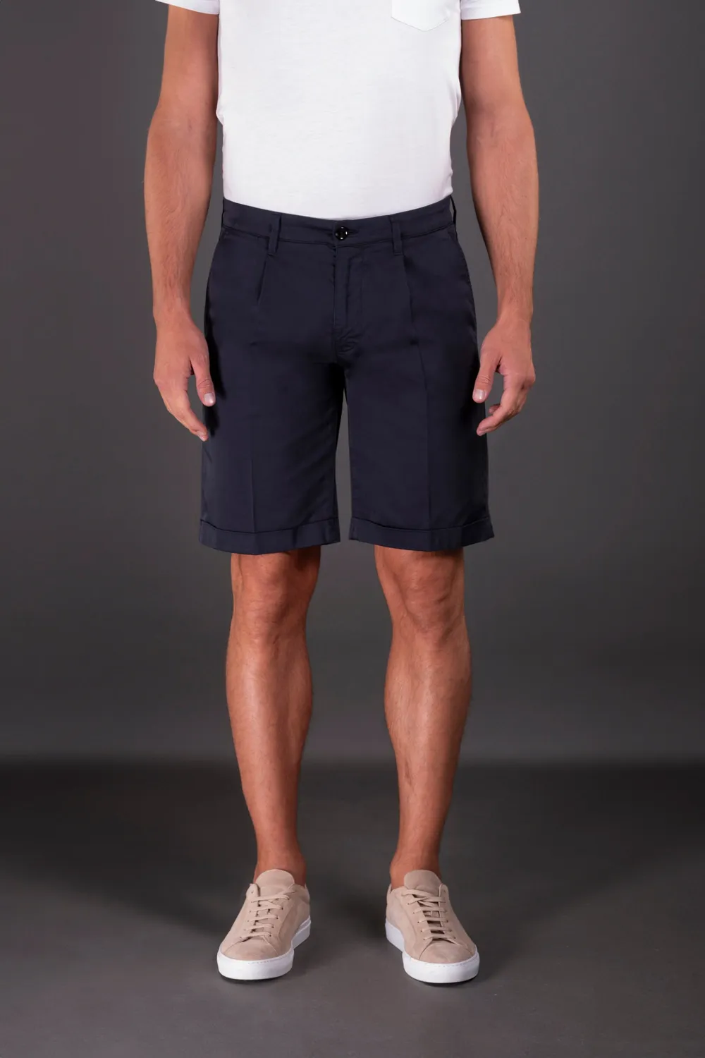 Moorer ALICUDI-SEC bermudashorts navy, silke og bomull