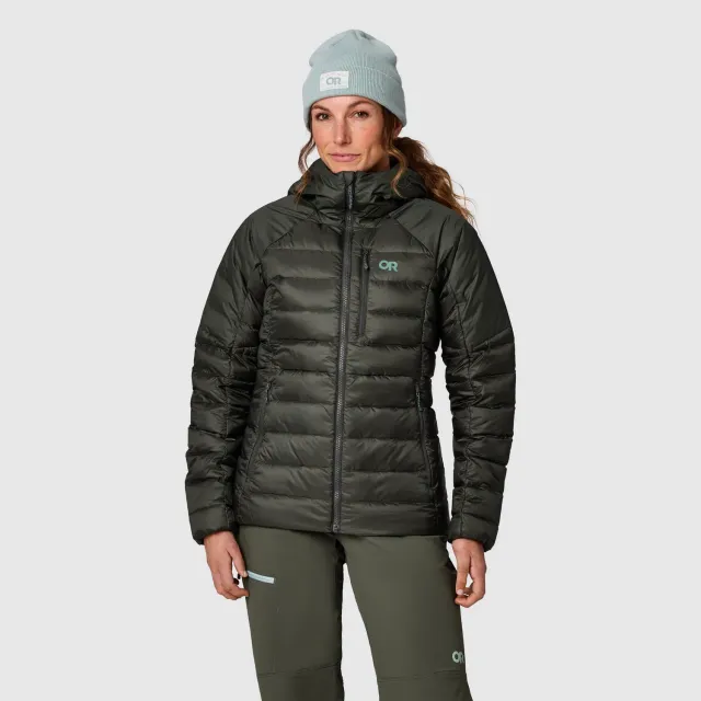 Outdoor Research Helium Down Hoodie dunjakke Dark Laurel dame