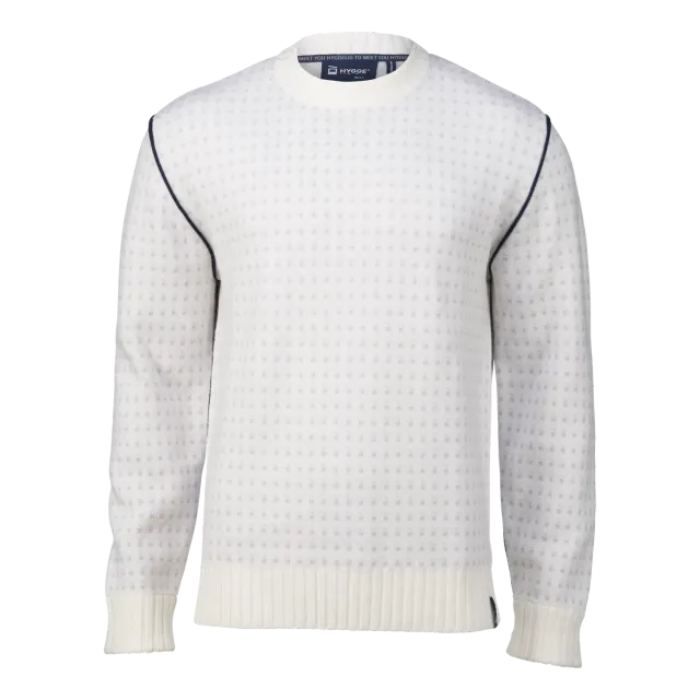 House of Hygge Heritage Merino-genser White Navy merinoull
