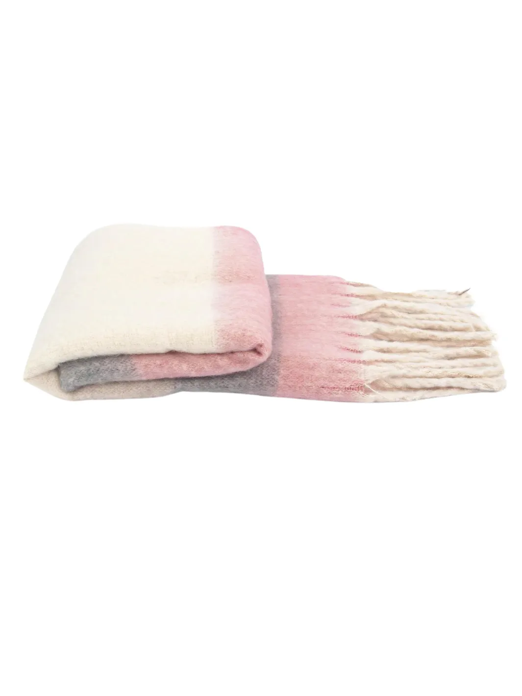John Partridge Heavyweight Check Print skjerf Dusty Pink – viskose
