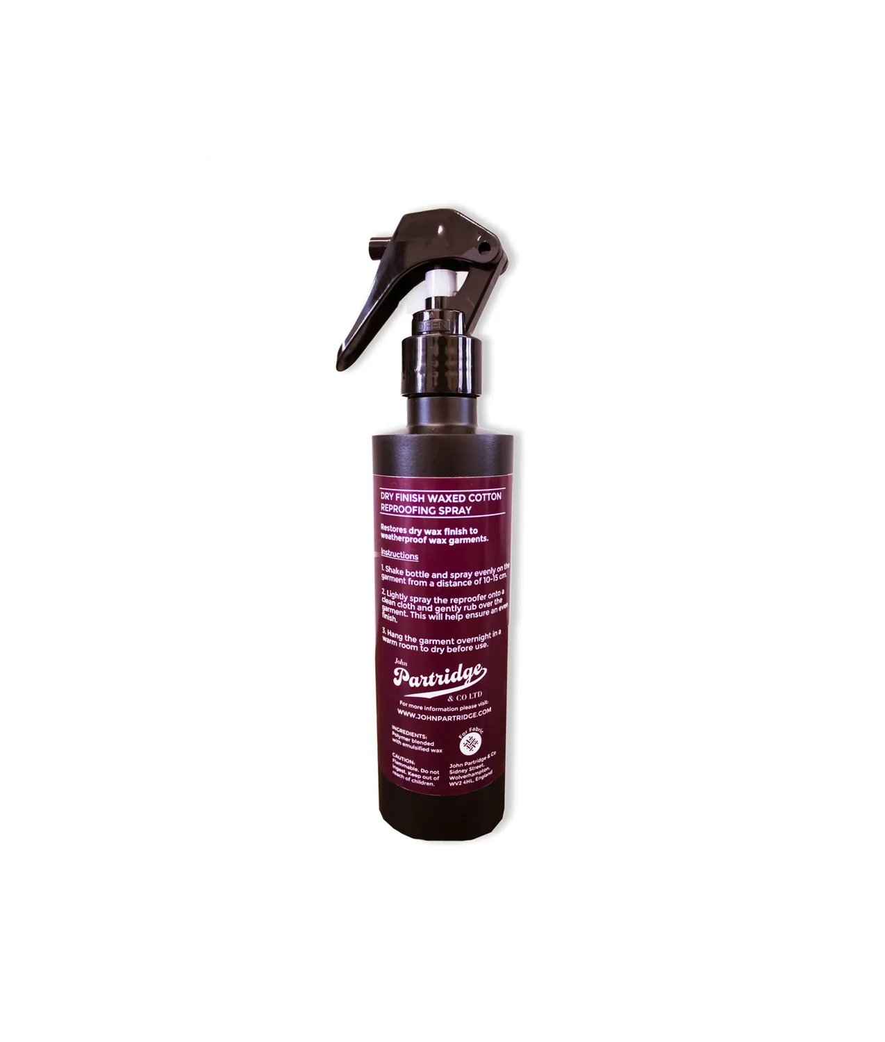 John Partridge Waxed Cotton Reproofing Spray impregneringsspray 200 ml tørr finish