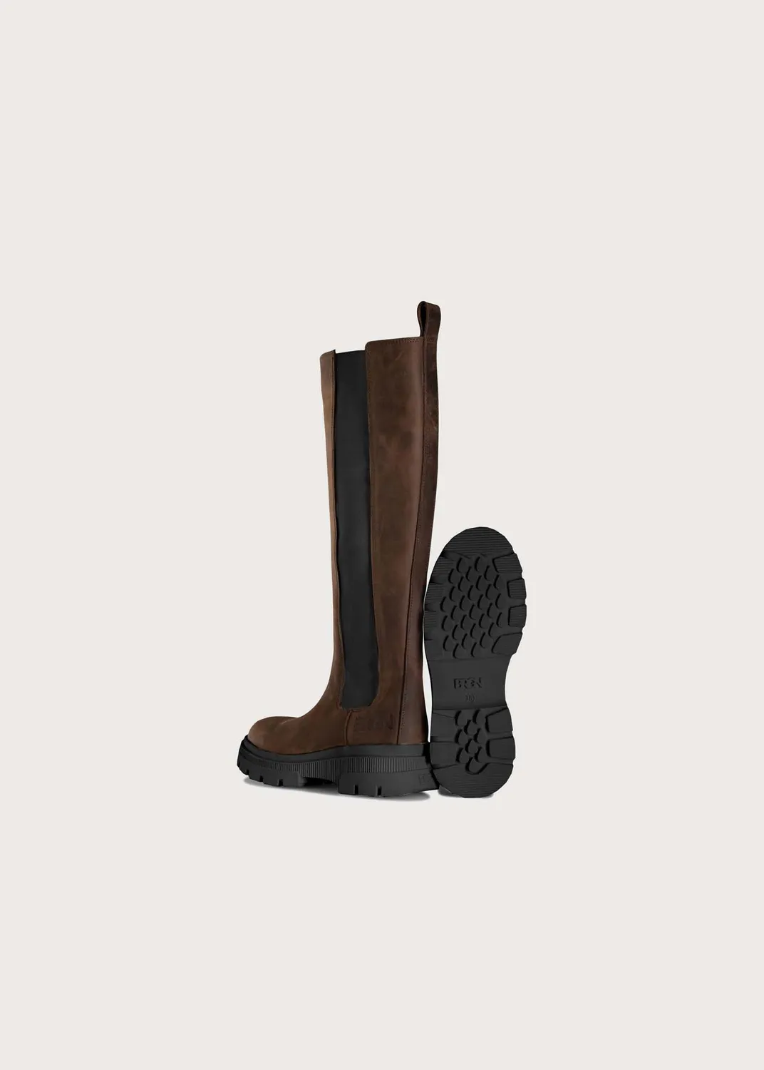 Brgn Slim High Boots støvletter Brown vanntette