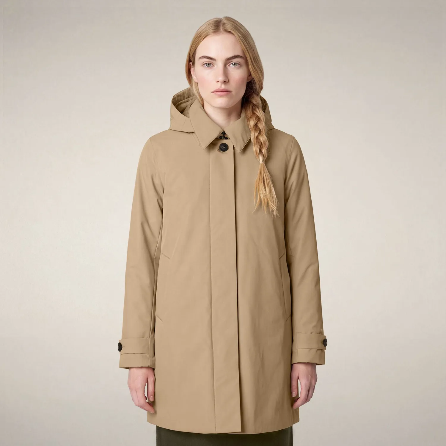 Save The Duck Embie regnkåpe dame Stardust Beige